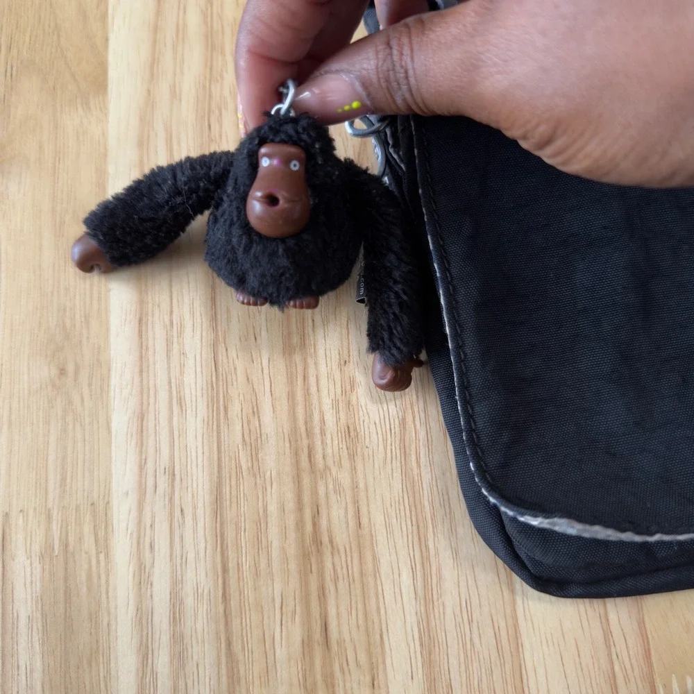 Kipling‎ Women Eldorado Crossbody Bag Small Black Monkey Keychain Messenger